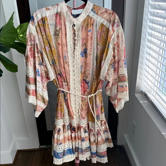 Zimmermann Pink and Blue Floral Mini Dress - Picture 4 of 4